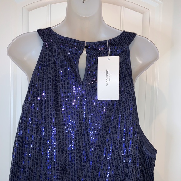 COPY - Bloomchic Plus Navy Sequin Dress NWT - Picture 6 of 7